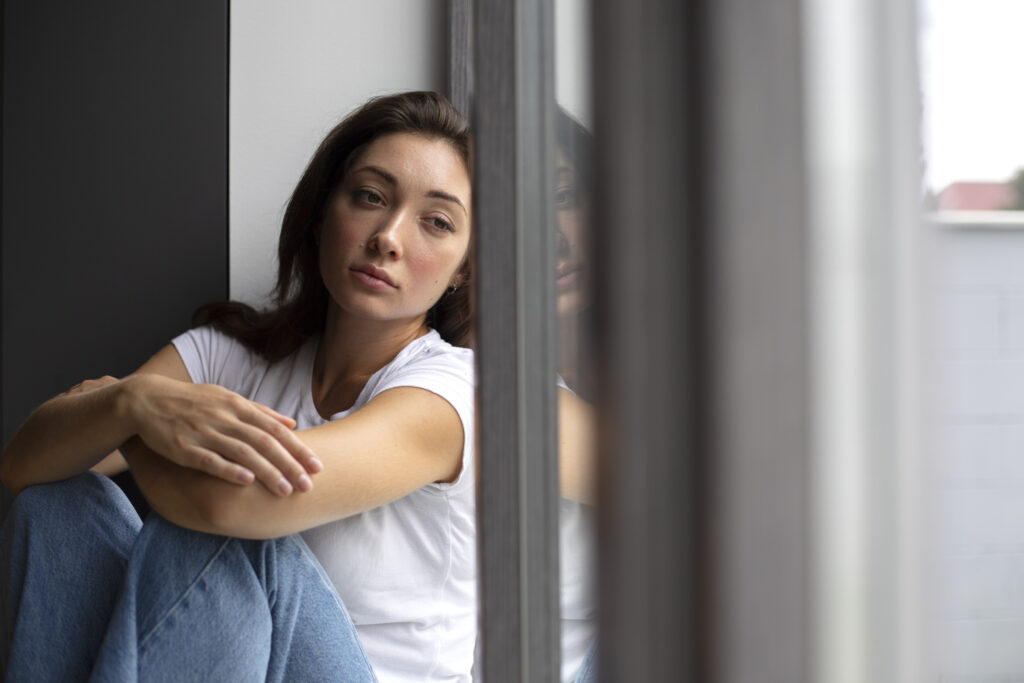 Mujer triste y deprimida